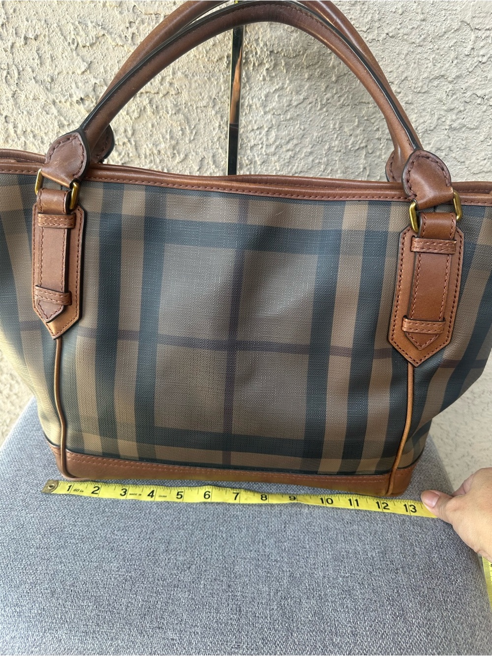 BURBERRY Plaid Leather hand bag - Picture 14 of 14